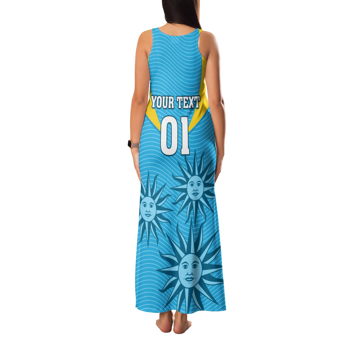 Custom Uruguay Rugby Family Matching Tank Maxi Dress and Hawaiian Shirt Los Teros Go 2023 World Cup - Wonder Print Shop