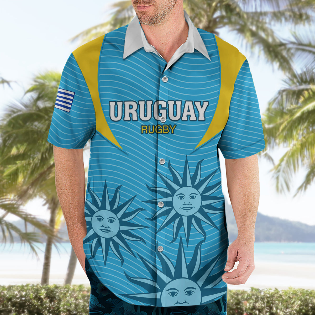 Custom Uruguay Rugby Hawaiian Shirt Los Teros Go 2023 World Cup - Wonder Print Shop