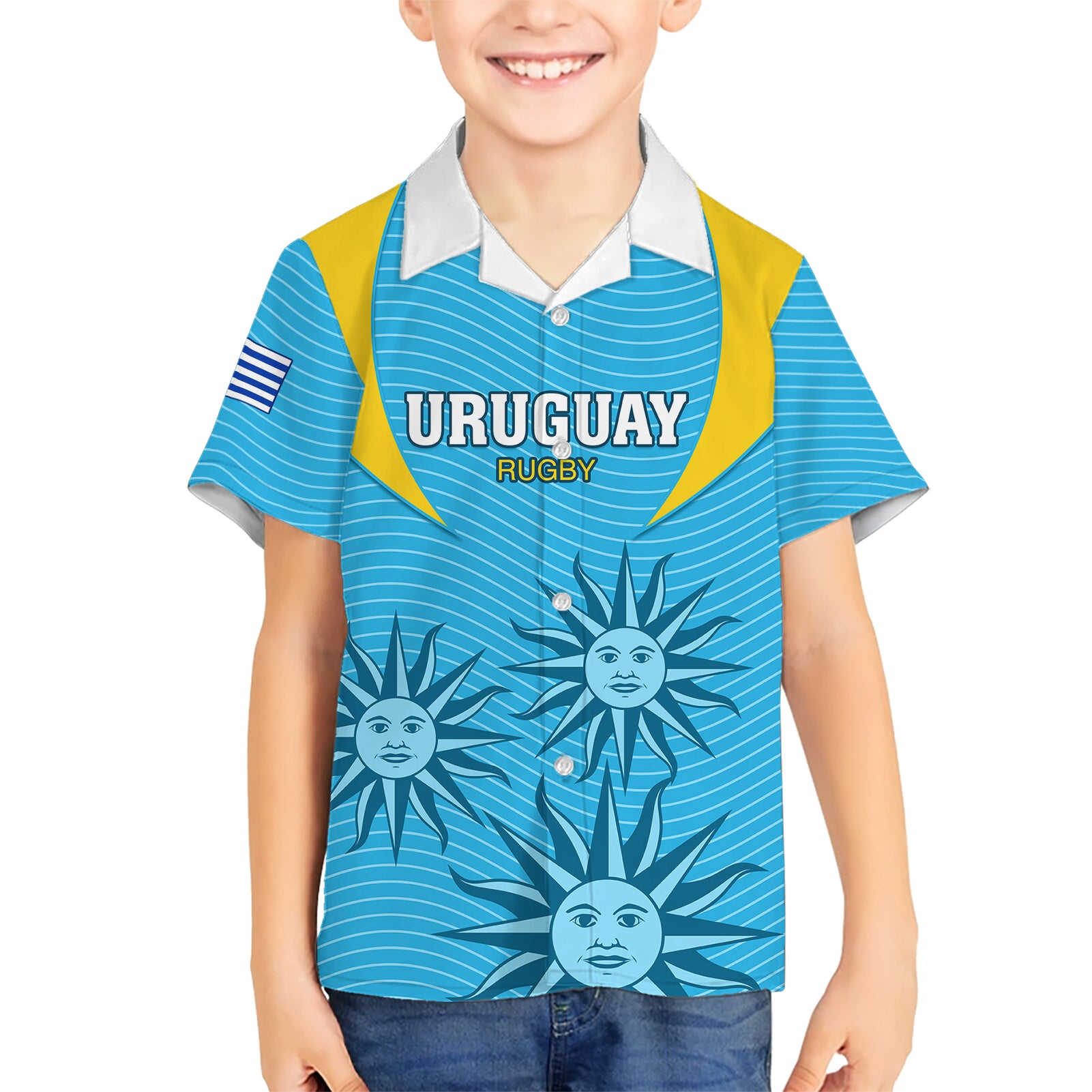 Custom Uruguay Rugby Kid Hawaiian Shirt Los Teros Go 2023 World Cup - Wonder Print Shop