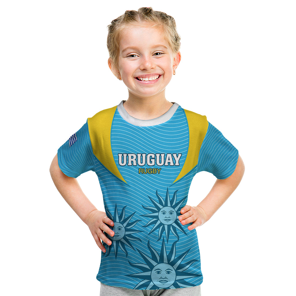 Custom Uruguay Rugby Kid T Shirt Los Teros Go 2023 World Cup - Wonder Print Shop