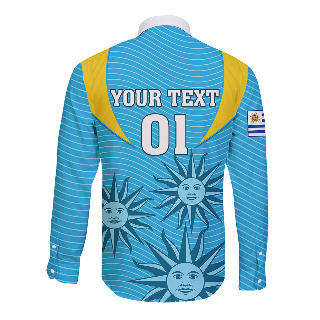 Custom Uruguay Rugby Long Sleeve Button Shirt Los Teros Go 2023 World Cup - Wonder Print Shop