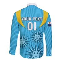Custom Uruguay Rugby Long Sleeve Button Shirt Los Teros Go 2023 World Cup - Wonder Print Shop