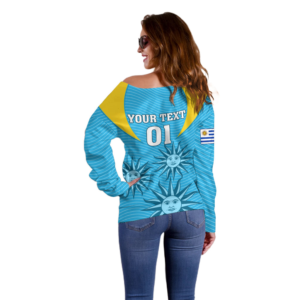 Custom Uruguay Rugby Off Shoulder Sweater Los Teros Go 2023 World Cup - Wonder Print Shop