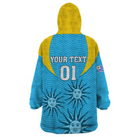 Custom Uruguay Rugby Wearable Blanket Hoodie Los Teros Go 2023 World Cup - Wonder Print Shop