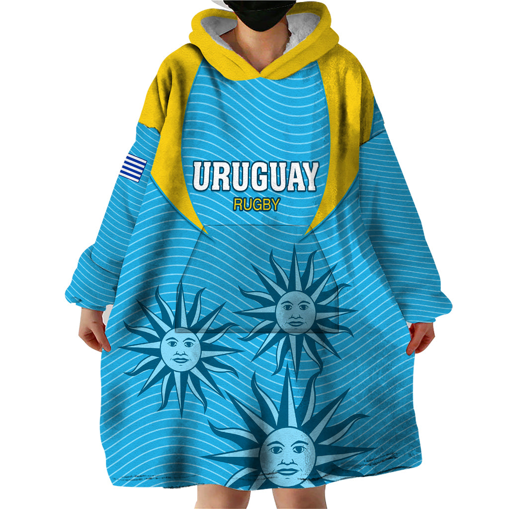 Custom Uruguay Rugby Wearable Blanket Hoodie Los Teros Go 2023 World Cup - Wonder Print Shop