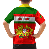 Portugal Rugby Family Matching Off Shoulder Maxi Dress and Hawaiian Shirt Os Lobos Go 2023 World Cup - Wonder Print Shop