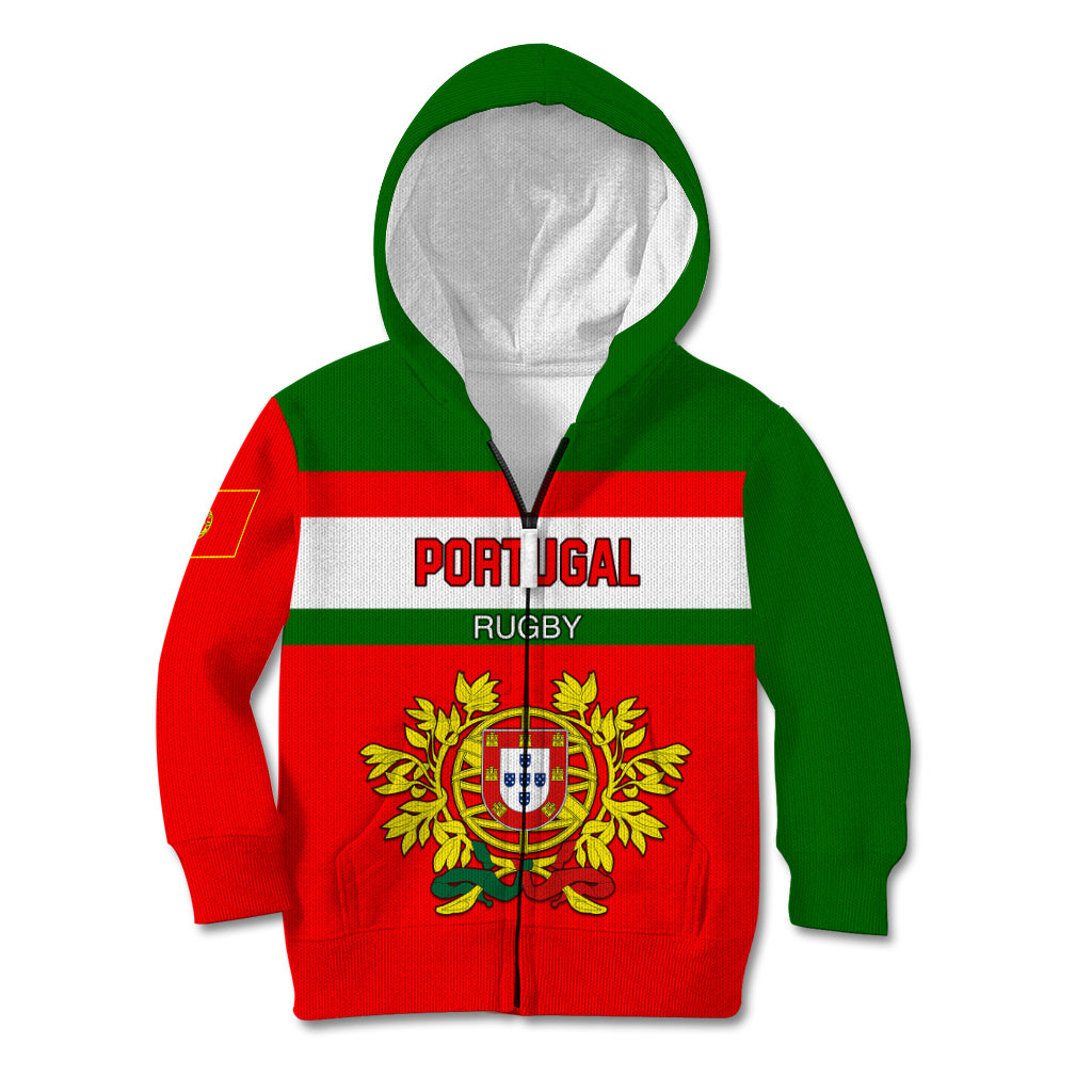 Portugal Rugby Kid Hoodie Os Lobos Go 2023 World Cup - Wonder Print Shop