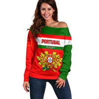 Portugal Rugby Off Shoulder Sweater Os Lobos Go 2023 World Cup - Wonder Print Shop