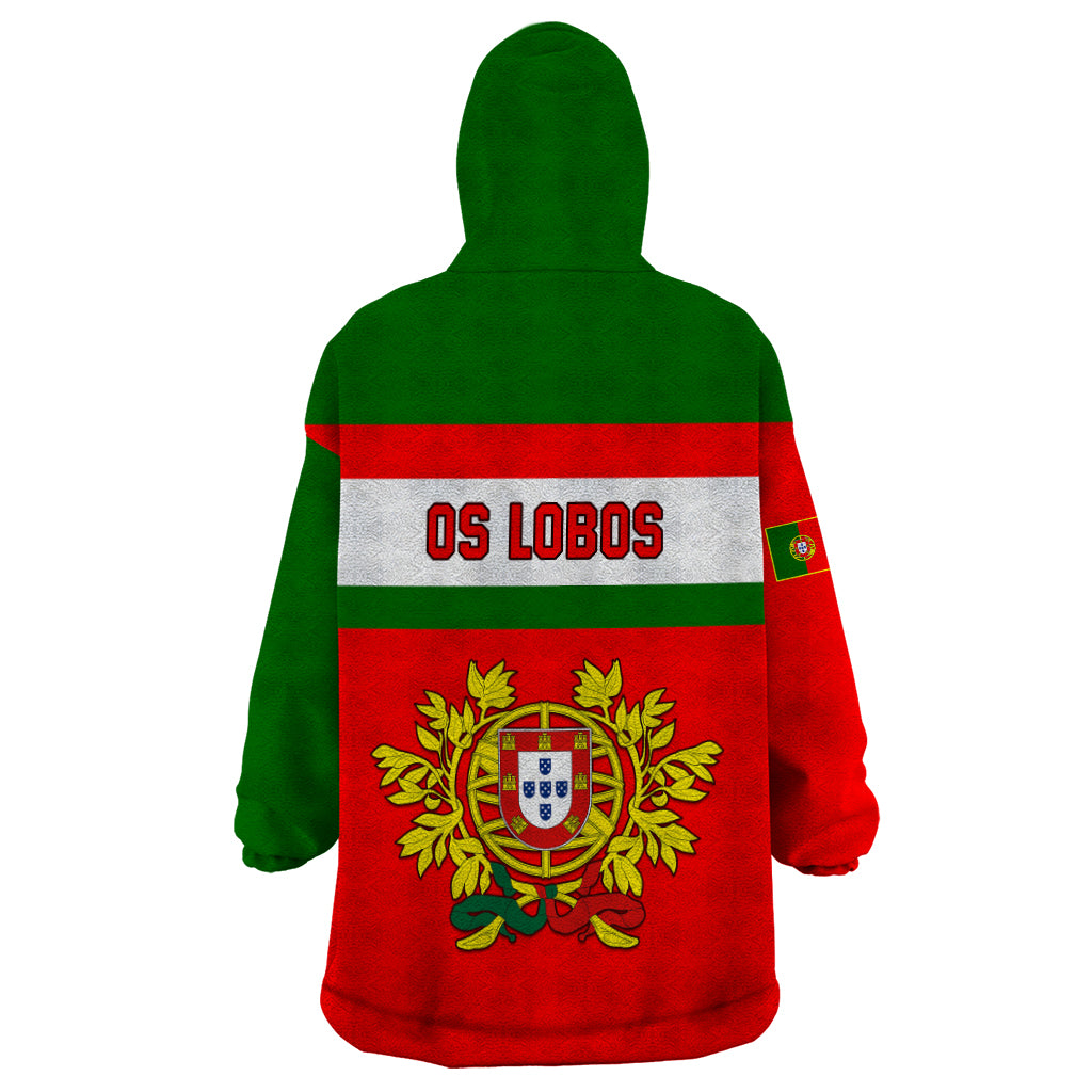 Portugal Rugby Wearable Blanket Hoodie Os Lobos Go 2023 World Cup - Wonder Print Shop
