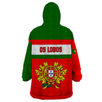 Portugal Rugby Wearable Blanket Hoodie Os Lobos Go 2023 World Cup - Wonder Print Shop