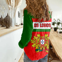 Portugal Rugby Women Casual Shirt Os Lobos Go 2023 World Cup - Wonder Print Shop