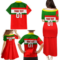 Custom Portugal Rugby Family Matching Puletasi Dress and Hawaiian Shirt Os Lobos Go 2023 World Cup - Wonder Print Shop
