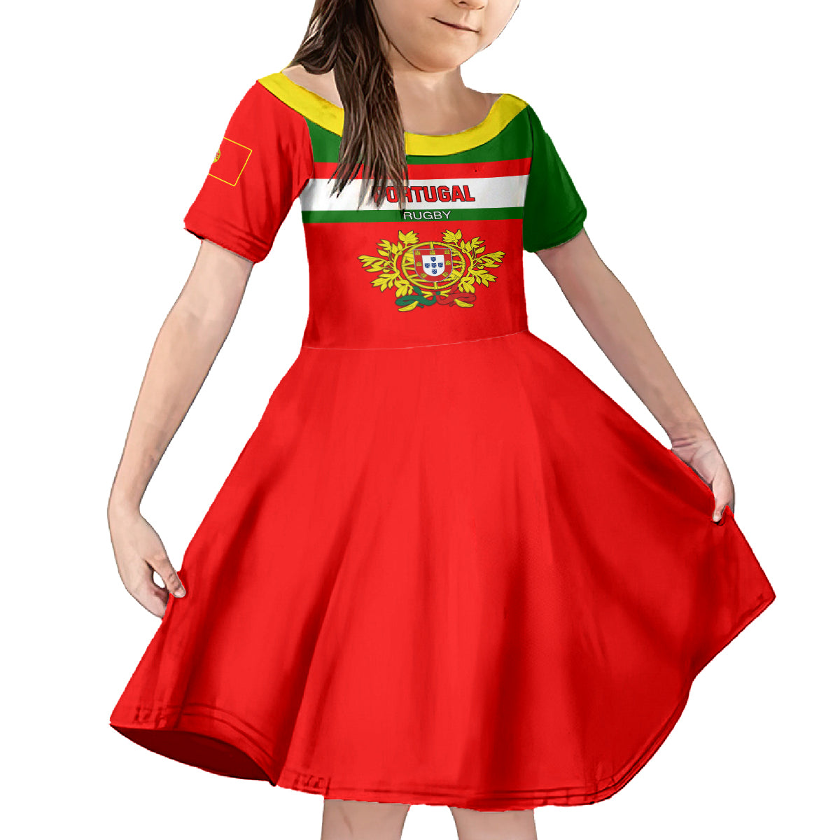 Custom Portugal Rugby Family Matching Summer Maxi Dress and Hawaiian Shirt Os Lobos Go 2023 World Cup - Wonder Print Shop
