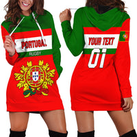 Custom Portugal Rugby Hoodie Dress Os Lobos Go 2023 World Cup - Wonder Print Shop