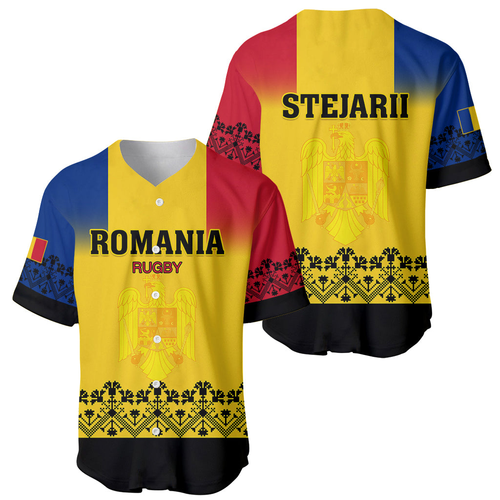 Romania Rugby Baseball Jersey Stejarii Go 2023 World Cup - Wonder Print Shop