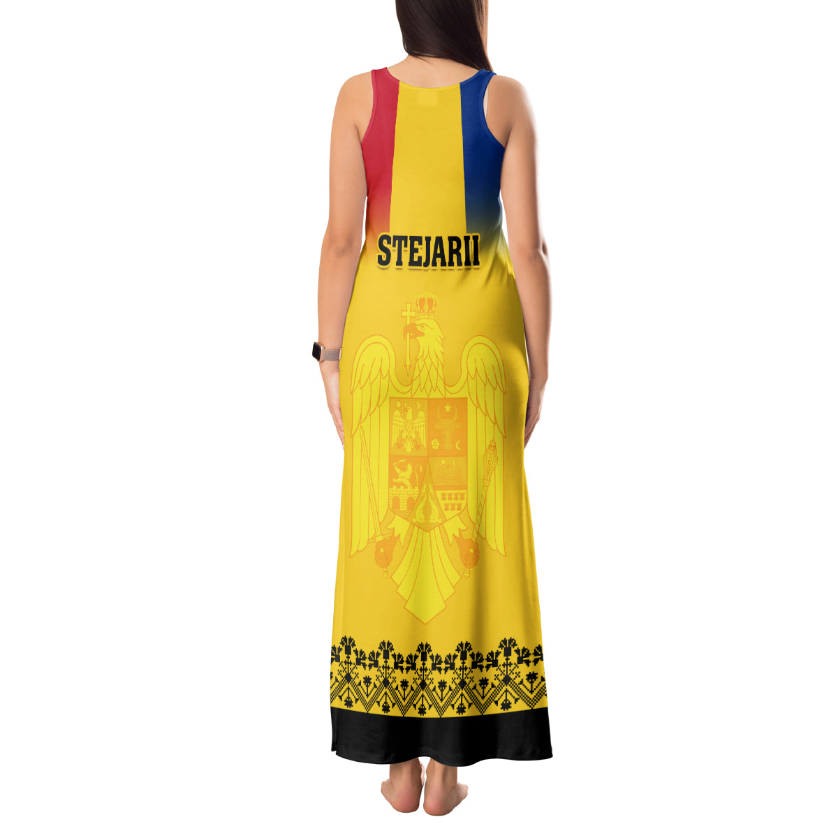 Romania Rugby Tank Maxi Dress Stejarii Go 2023 World Cup - Wonder Print Shop