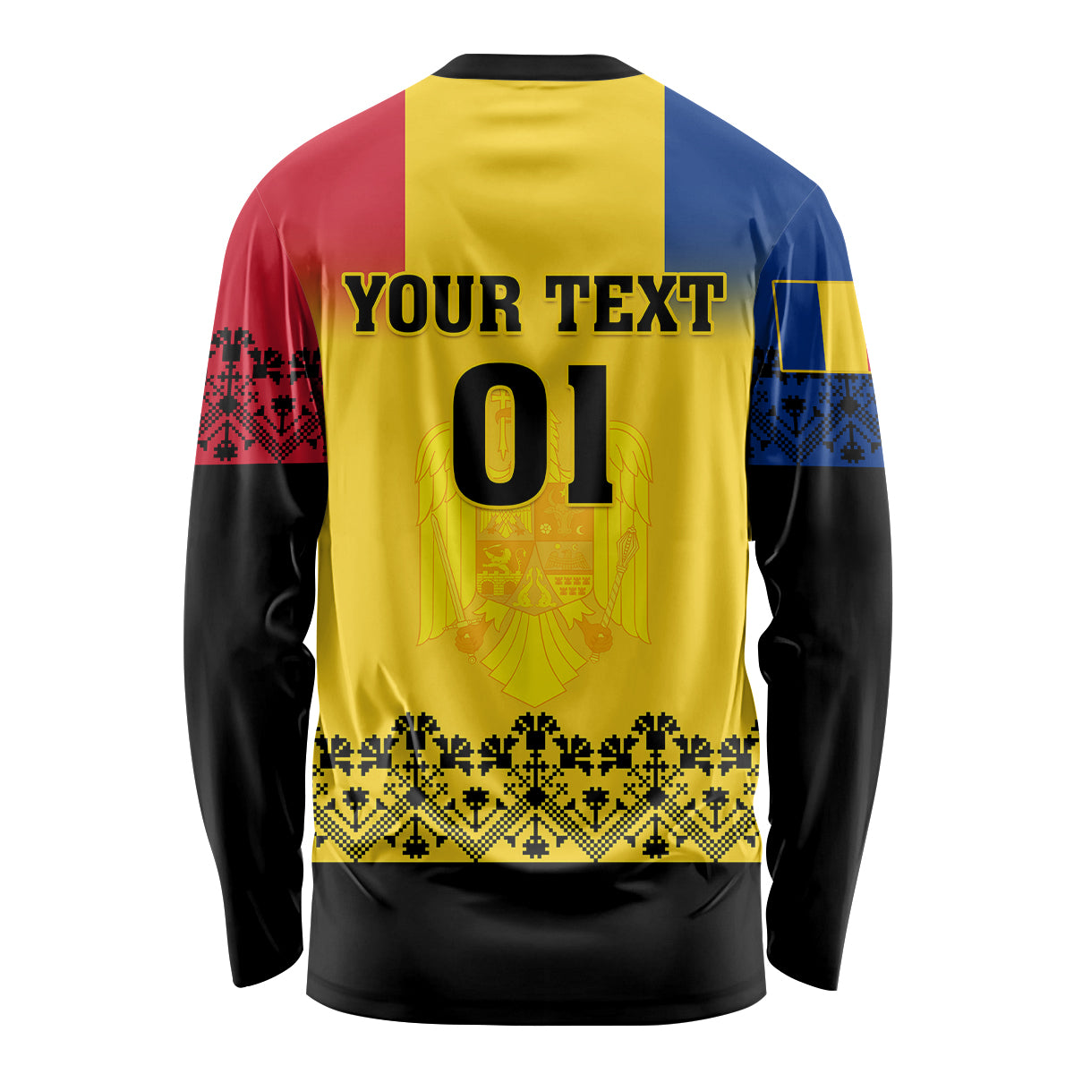 Custom Romania Rugby Long Sleeve Shirt Stejarii Go 2023 World Cup - Wonder Print Shop