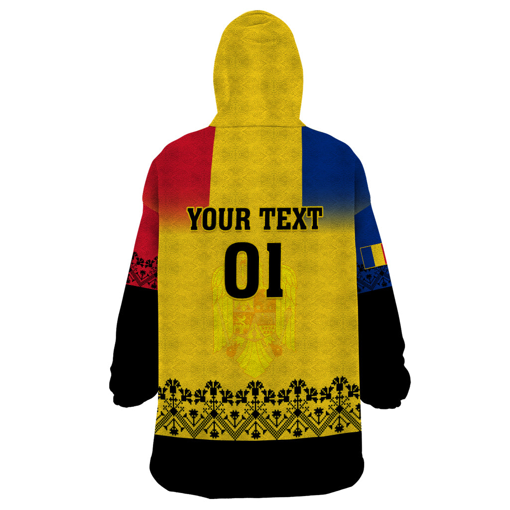 Custom Romania Rugby Wearable Blanket Hoodie Stejarii Go 2023 World Cup - Wonder Print Shop