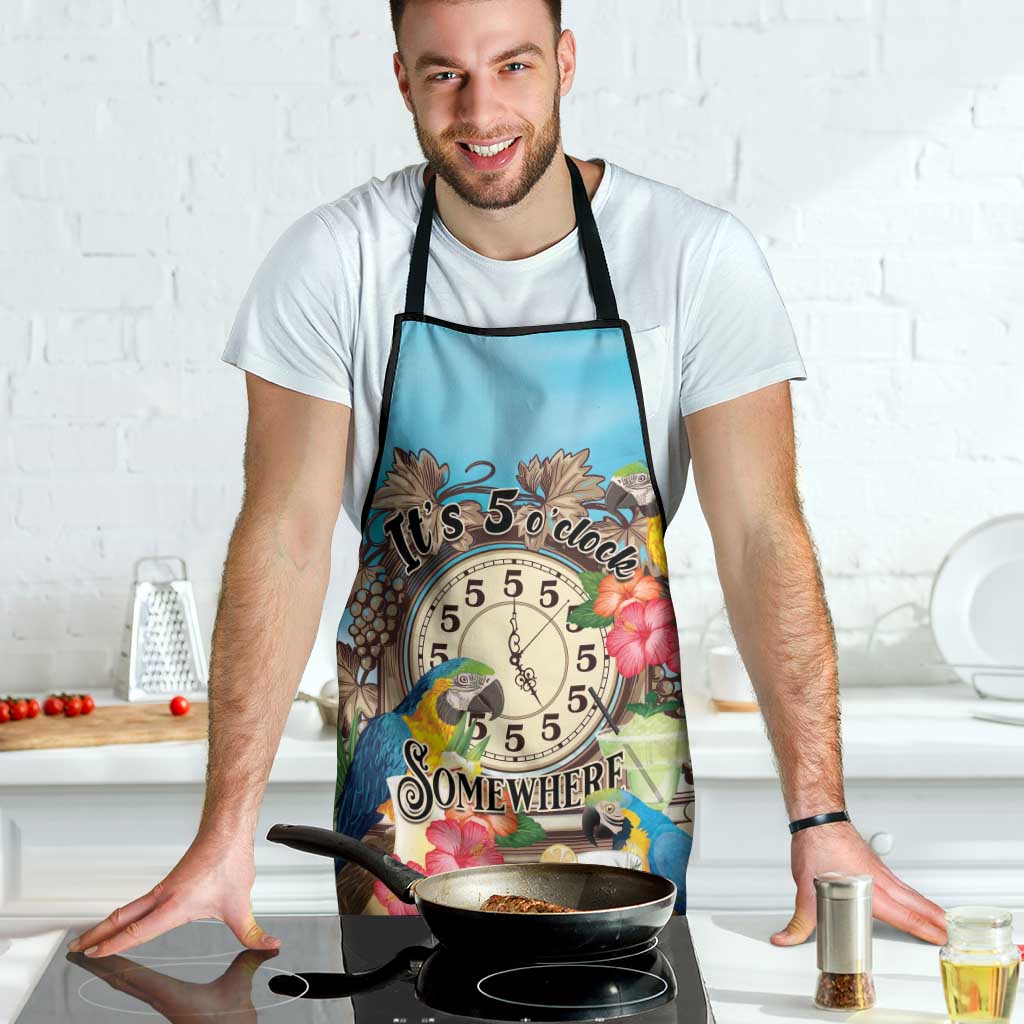 It's 5 o'clock Somewhere Apron Hawaiian Tropical Parrots - Wonder Print Shop