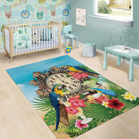 It's 5 o'clock Somewhere Area Rug Hawaiian Tropical Parrots - Wonder Print Shop