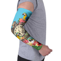 Personalized It's 5 o'clock Somewhere Arm Sleeves Hawaiian Tropical Parrots - Wonder Print Shop