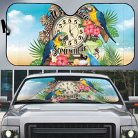 It's 5 o'clock Somewhere Auto Sun Shade Hawaiian Tropical Parrots - Wonder Print Shop