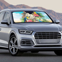 It's 5 o'clock Somewhere Auto Sun Shade Hawaiian Tropical Parrots - Wonder Print Shop