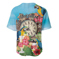 Personalized It's 5 o'clock Somewhere Baseball Jersey Hawaiian Tropical Parrots - Wonder Print Shop