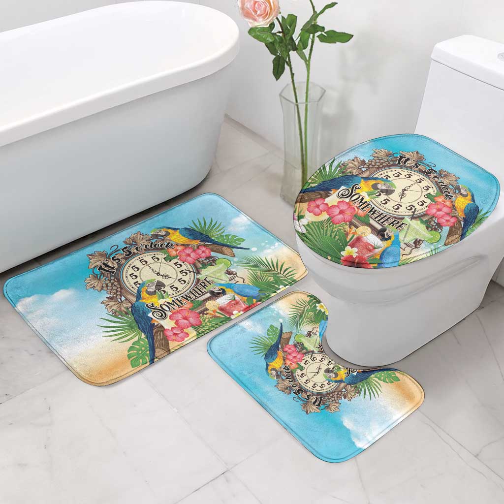 It's 5 o'clock Somewhere Bathroom Set Hawaiian Tropical Parrots - Wonder Print Shop