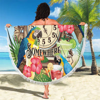 It's 5 o'clock Somewhere Beach Blanket Hawaiian Tropical Parrots - Wonder Print Shop