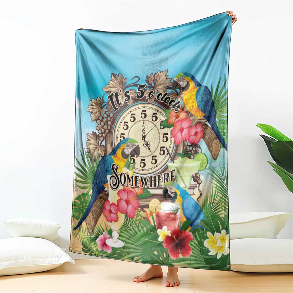 It's 5 o'clock Somewhere Blanket Hawaiian Tropical Parrots - Wonder Print Shop