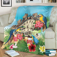 It's 5 o'clock Somewhere Blanket Hawaiian Tropical Parrots - Wonder Print Shop