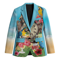 Personalized It's 5 o'clock Somewhere Blazer Hawaiian Tropical Parrots - Wonder Print Shop