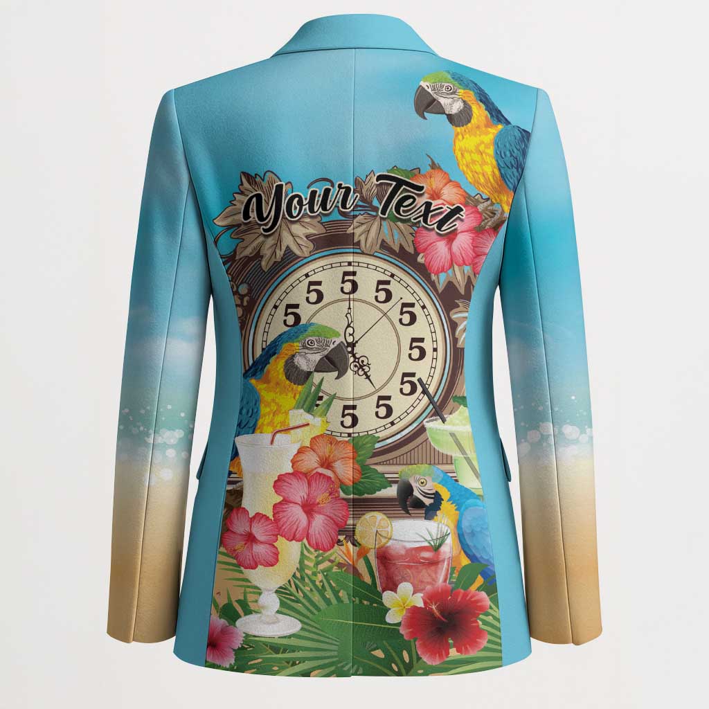 Personalized It's 5 o'clock Somewhere Blazer Hawaiian Tropical Parrots - Wonder Print Shop