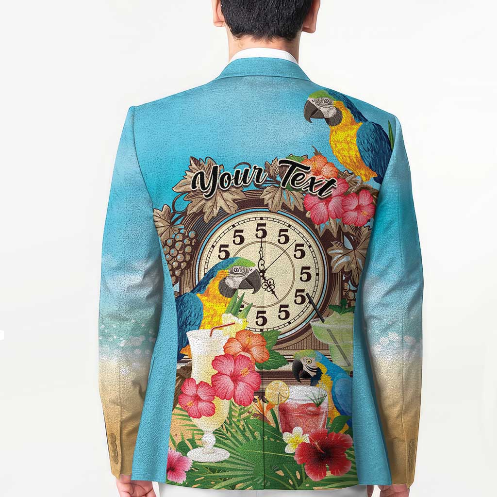 Personalized It's 5 o'clock Somewhere Blazer Hawaiian Tropical Parrots - Wonder Print Shop