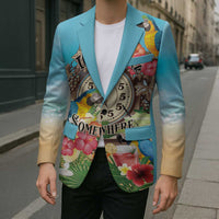 Personalized It's 5 o'clock Somewhere Blazer Hawaiian Tropical Parrots - Wonder Print Shop