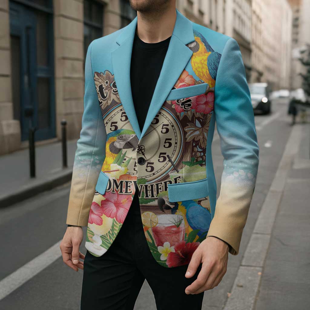 Personalized It's 5 o'clock Somewhere Blazer Hawaiian Tropical Parrots - Wonder Print Shop