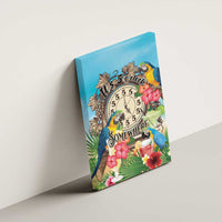 It's 5 o'clock Somewhere Canvas Wall Art Hawaiian Tropical Parrots - Wonder Print Shop