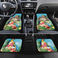 Personalized It's 5 o'clock Somewhere Car Mats Hawaiian Tropical Parrots - Wonder Print Shop