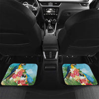 Personalized It's 5 o'clock Somewhere Car Mats Hawaiian Tropical Parrots - Wonder Print Shop
