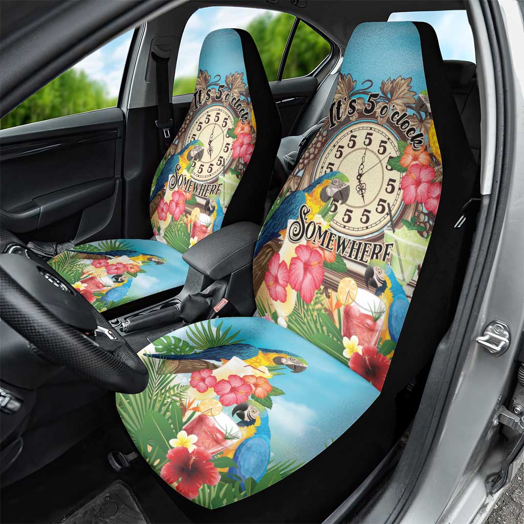 It's 5 o'clock Somewhere Car Seat Cover Hawaiian Tropical Parrots - Wonder Print Shop