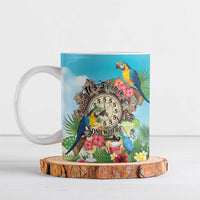 Personalized It's 5 o'clock Somewhere Ceramic Mug Hawaiian Tropical Parrots - Wonder Print Shop