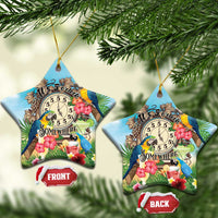 It's 5 o'clock Somewhere Ceramic Ornament Hawaiian Tropical Parrots - Wonder Print Shop