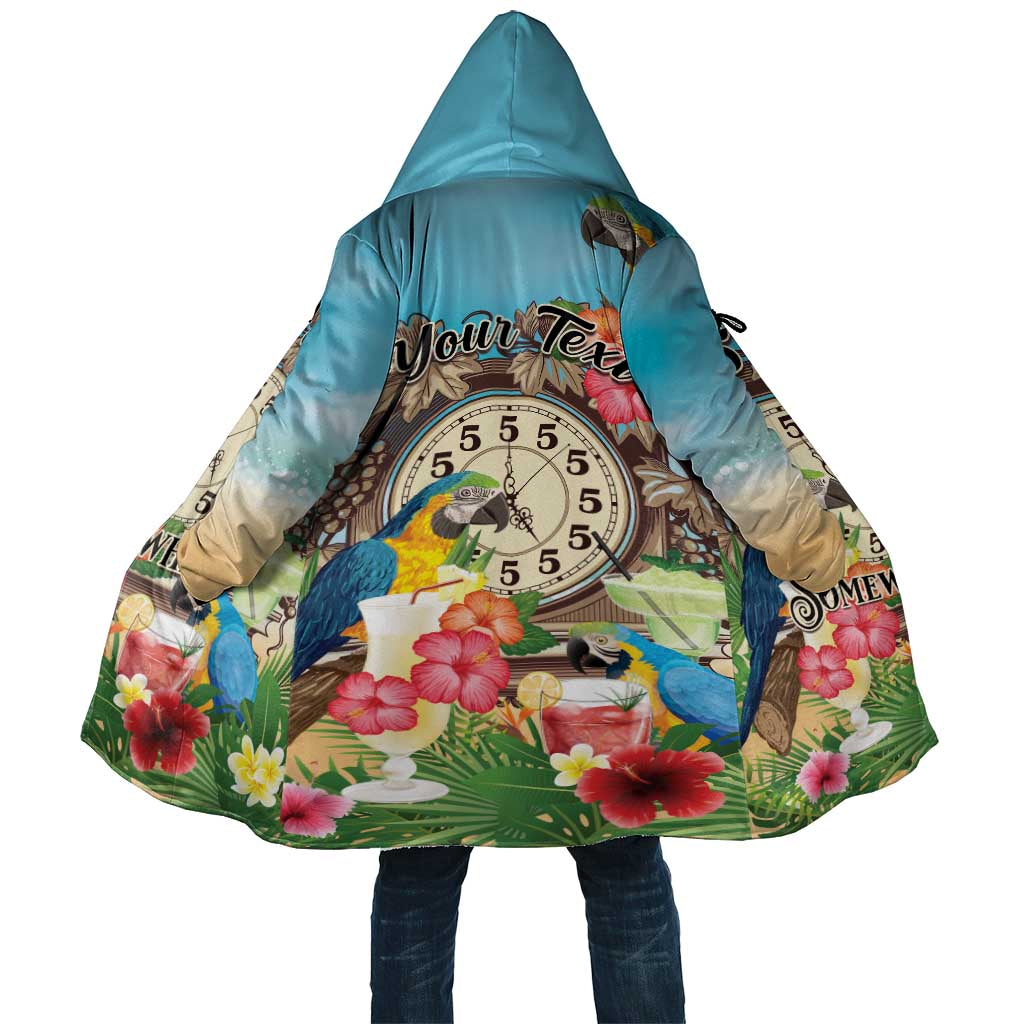 Personalized It's 5 o'clock Somewhere Cloak Hawaiian Tropical Parrots - Wonder Print Shop
