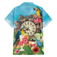 Personalized It's 5 o'clock Somewhere Family Matching Long Sleeve Bodycon Dress and Hawaiian Shirt Hawaiian Tropical Parrots - Wonder Print Shop