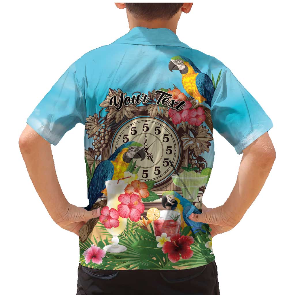 Personalized It's 5 o'clock Somewhere Family Matching Mermaid Dress and Hawaiian Shirt Hawaiian Tropical Parrots - Wonder Print Shop