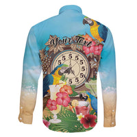 Personalized It's 5 o'clock Somewhere Family Matching Puletasi and Hawaiian Shirt Hawaiian Tropical Parrots - Wonder Print Shop