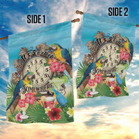 It's 5 o'clock Somewhere Garden Flag Hawaiian Tropical Parrots - Wonder Print Shop