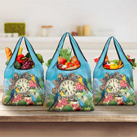 It's 5 o'clock Somewhere Grocery Bag Hawaiian Tropical Parrots - Wonder Print Shop