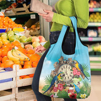 It's 5 o'clock Somewhere Grocery Bag Hawaiian Tropical Parrots - Wonder Print Shop